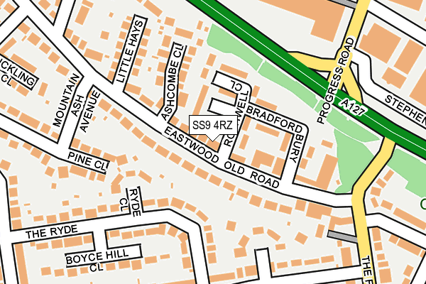 SS9 4RZ map - OS OpenMap – Local (Ordnance Survey)