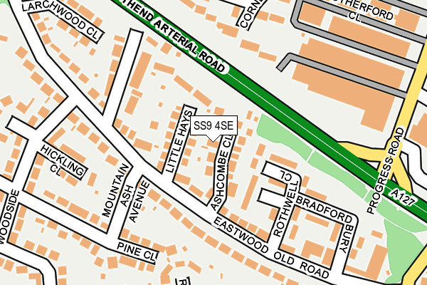 SS9 4SE map - OS OpenMap – Local (Ordnance Survey)