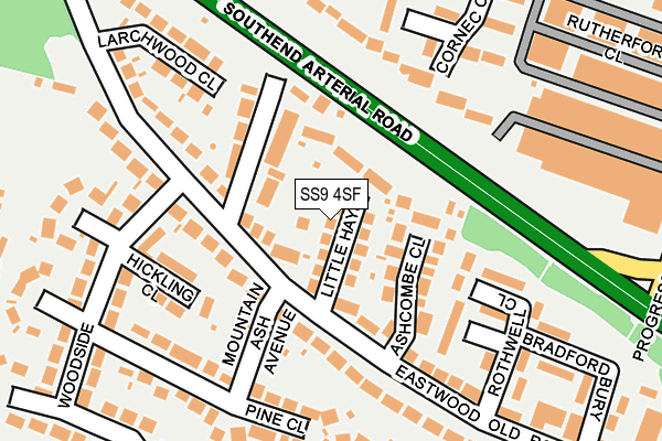 SS9 4SF map - OS OpenMap – Local (Ordnance Survey)