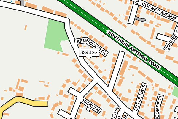 SS9 4SG map - OS OpenMap – Local (Ordnance Survey)
