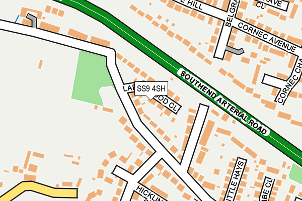 SS9 4SH map - OS OpenMap – Local (Ordnance Survey)