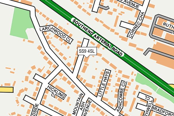 SS9 4SL map - OS OpenMap – Local (Ordnance Survey)