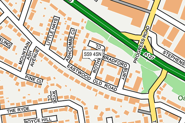 SS9 4SN map - OS OpenMap – Local (Ordnance Survey)