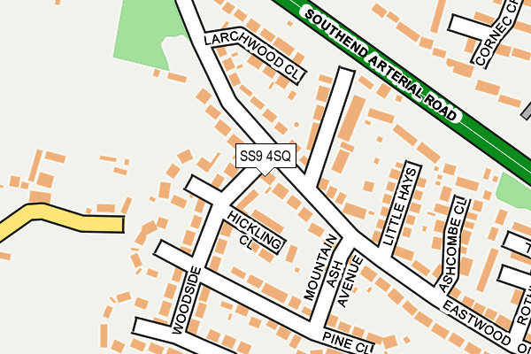 SS9 4SQ map - OS OpenMap – Local (Ordnance Survey)