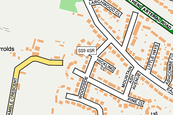 SS9 4SR map - OS OpenMap – Local (Ordnance Survey)
