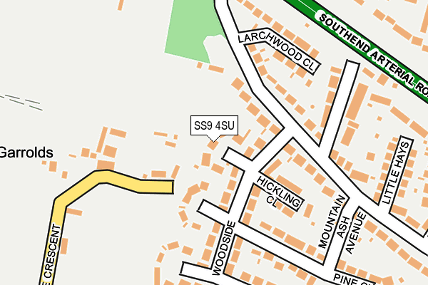SS9 4SU map - OS OpenMap – Local (Ordnance Survey)