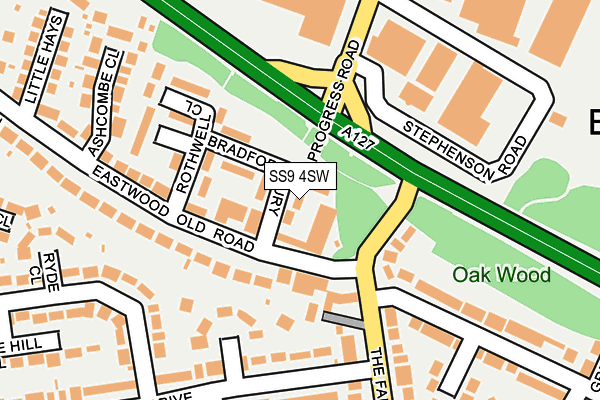 SS9 4SW map - OS OpenMap – Local (Ordnance Survey)