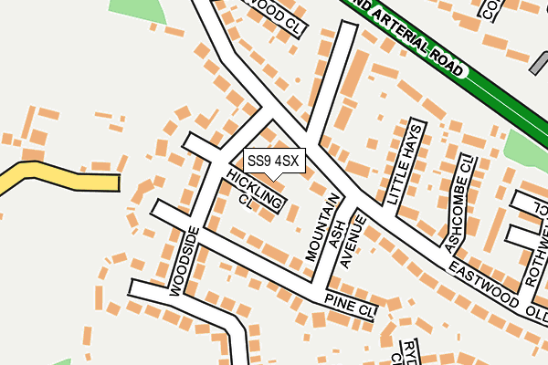SS9 4SX map - OS OpenMap – Local (Ordnance Survey)