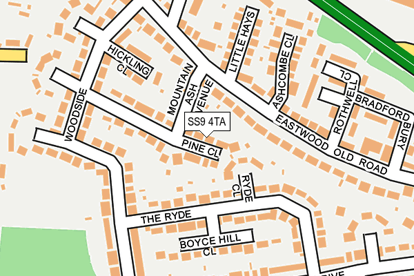 SS9 4TA map - OS OpenMap – Local (Ordnance Survey)