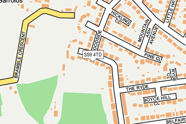 SS9 4TD map - OS OpenMap – Local (Ordnance Survey)