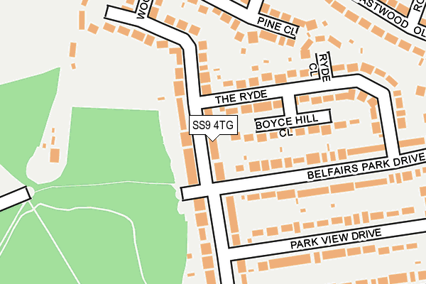 SS9 4TG map - OS OpenMap – Local (Ordnance Survey)