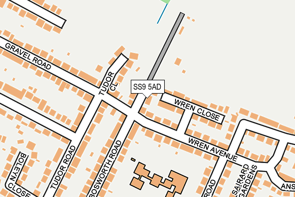 SS9 5AD map - OS OpenMap – Local (Ordnance Survey)