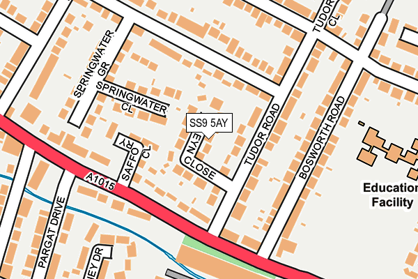 SS9 5AY map - OS OpenMap – Local (Ordnance Survey)
