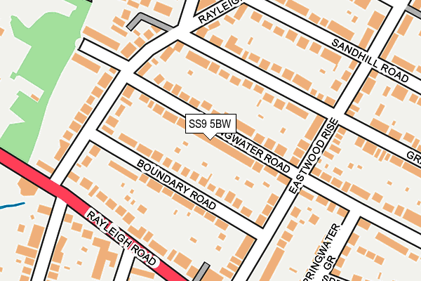 SS9 5BW map - OS OpenMap – Local (Ordnance Survey)