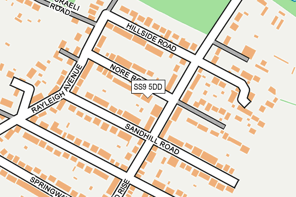 SS9 5DD map - OS OpenMap – Local (Ordnance Survey)