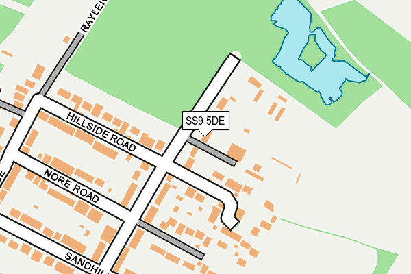 SS9 5DE map - OS OpenMap – Local (Ordnance Survey)