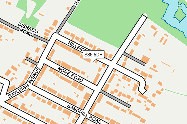 SS9 5DH map - OS OpenMap – Local (Ordnance Survey)