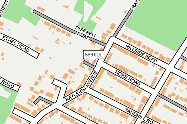 SS9 5DL map - OS OpenMap – Local (Ordnance Survey)