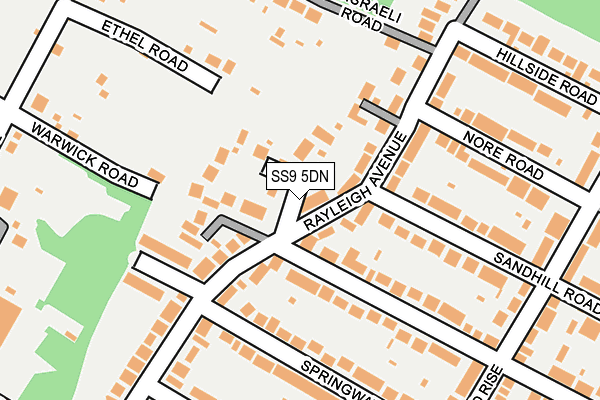 SS9 5DN map - OS OpenMap – Local (Ordnance Survey)