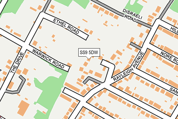 SS9 5DW map - OS OpenMap – Local (Ordnance Survey)