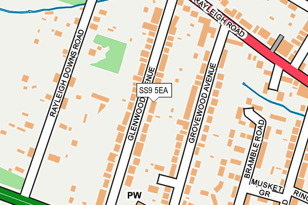 SS9 5EA map - OS OpenMap – Local (Ordnance Survey)