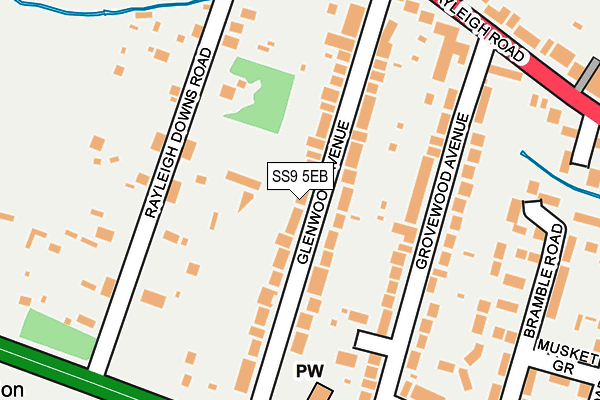 SS9 5EB map - OS OpenMap – Local (Ordnance Survey)
