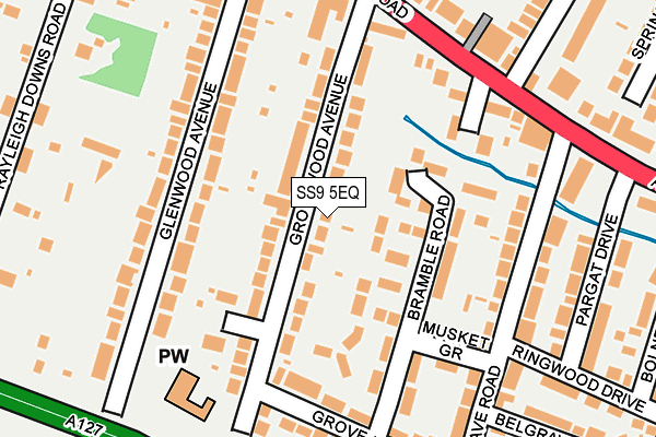 SS9 5EQ map - OS OpenMap – Local (Ordnance Survey)