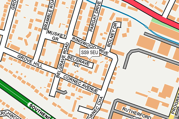 SS9 5EU map - OS OpenMap – Local (Ordnance Survey)