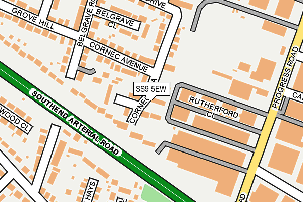 SS9 5EW map - OS OpenMap – Local (Ordnance Survey)