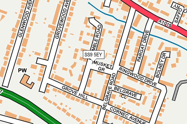 SS9 5EY map - OS OpenMap – Local (Ordnance Survey)