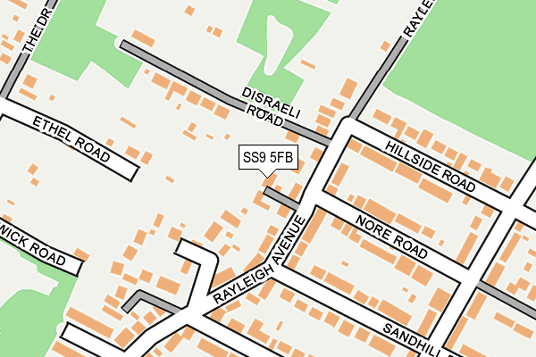 SS9 5FB map - OS OpenMap – Local (Ordnance Survey)