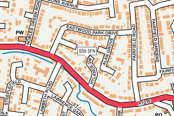 SS9 5FN map - OS OpenMap – Local (Ordnance Survey)