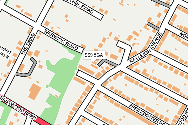SS9 5GA map - OS OpenMap – Local (Ordnance Survey)