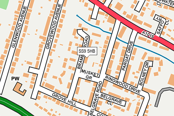 SS9 5HB map - OS OpenMap – Local (Ordnance Survey)