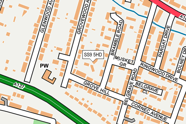 SS9 5HD map - OS OpenMap – Local (Ordnance Survey)