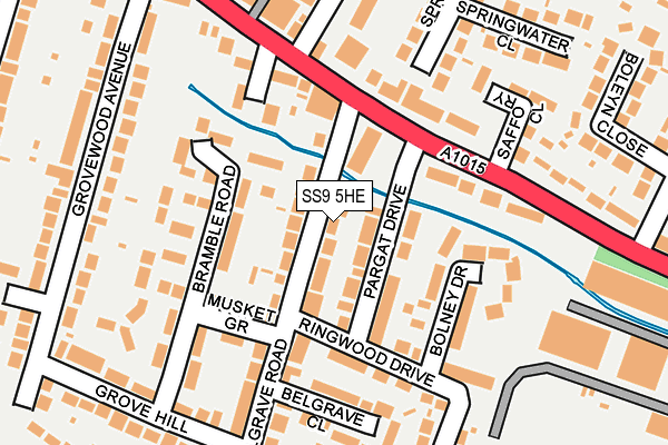 SS9 5HE map - OS OpenMap – Local (Ordnance Survey)
