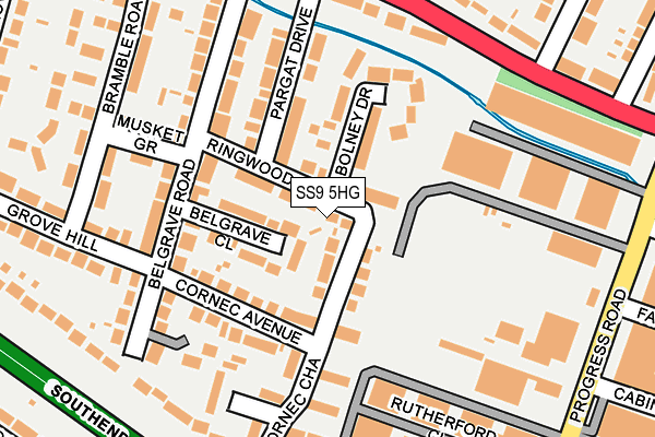SS9 5HG map - OS OpenMap – Local (Ordnance Survey)