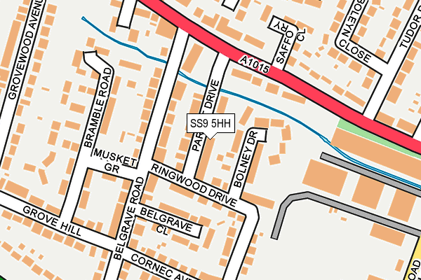 SS9 5HH map - OS OpenMap – Local (Ordnance Survey)