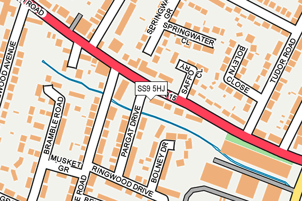 SS9 5HJ map - OS OpenMap – Local (Ordnance Survey)