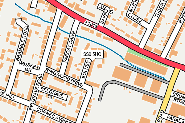 SS9 5HQ map - OS OpenMap – Local (Ordnance Survey)