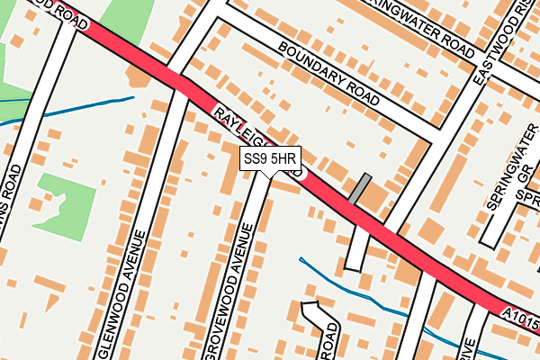 SS9 5HR map - OS OpenMap – Local (Ordnance Survey)