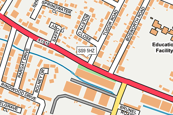 SS9 5HZ map - OS OpenMap – Local (Ordnance Survey)