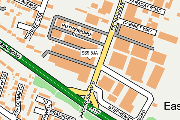SS9 5JA map - OS OpenMap – Local (Ordnance Survey)
