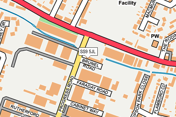 SS9 5JL map - OS OpenMap – Local (Ordnance Survey)