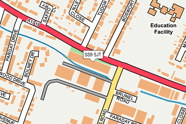 SS9 5JT map - OS OpenMap – Local (Ordnance Survey)