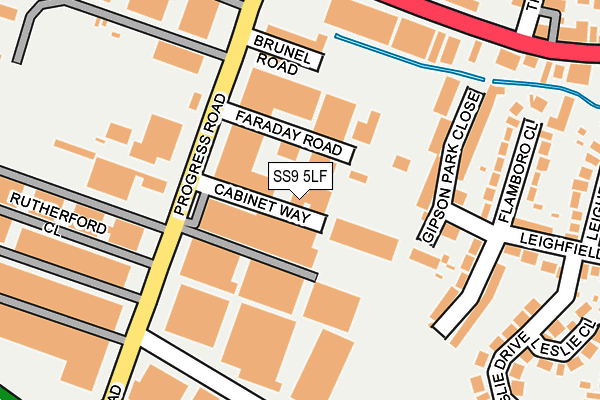 SS9 5LF map - OS OpenMap – Local (Ordnance Survey)