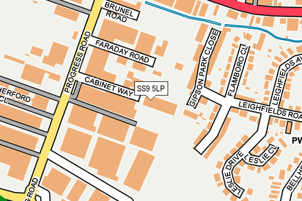 SS9 5LP map - OS OpenMap – Local (Ordnance Survey)