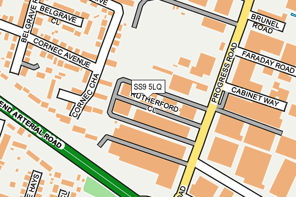 SS9 5LQ map - OS OpenMap – Local (Ordnance Survey)
