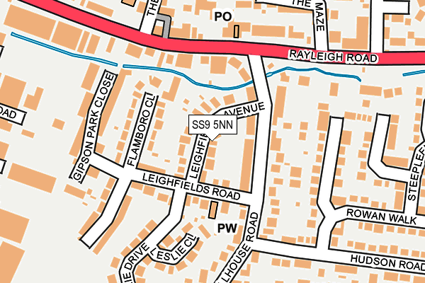 SS9 5NN map - OS OpenMap – Local (Ordnance Survey)