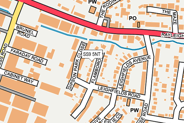 SS9 5NT map - OS OpenMap – Local (Ordnance Survey)